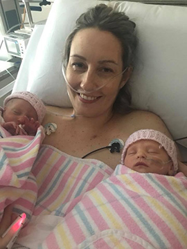Elizabeth and her newly born twins