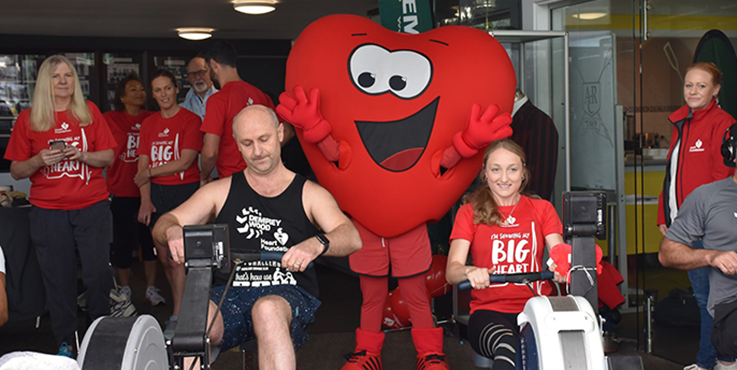 Mark Taylor rowing with Heart Foundation team.